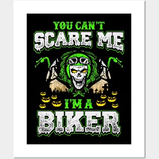 Biker Halloween Skull Posters and Art